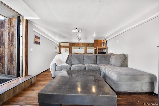 1930 W 35th Ave, Denver, CO 80211 - living room featuring wood finished floors and an AC wall unit