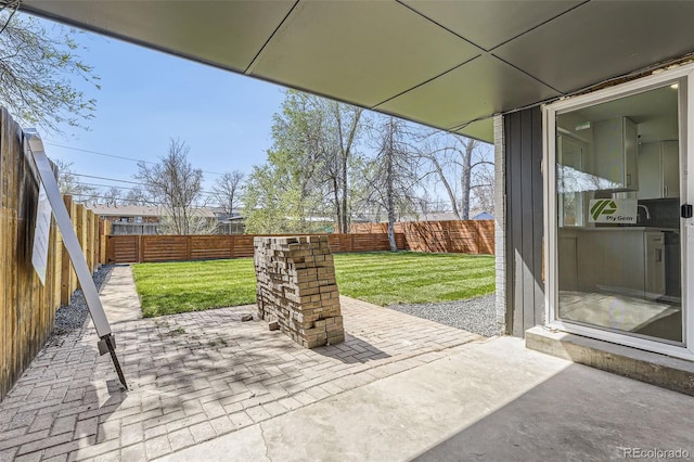view of patio / terrace with a fenced backyard
