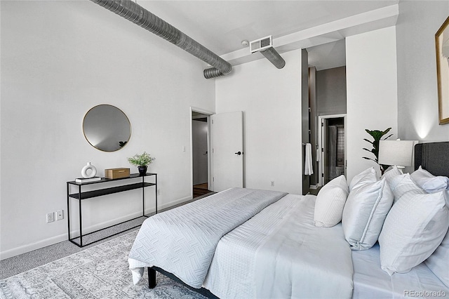 2501 15th St Unit 3F, Denver, CO 80211 - bedroom featuring a high ceiling, carpet, and baseboards