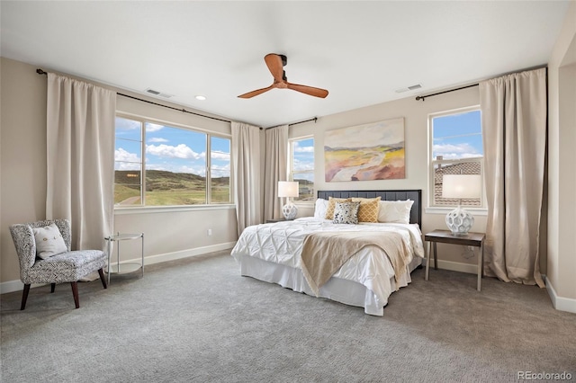 10659 Montecito Dr, Lone Tree, CO 80124 - bedroom featuring baseboards, carpet flooring, and ceiling fan