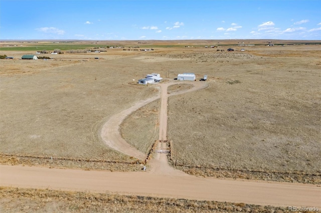 bird's eye view with a rural view