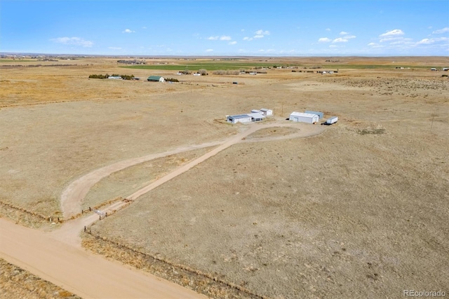 bird's eye view with a rural view