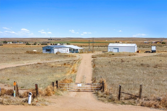 view of road featuring a rural view