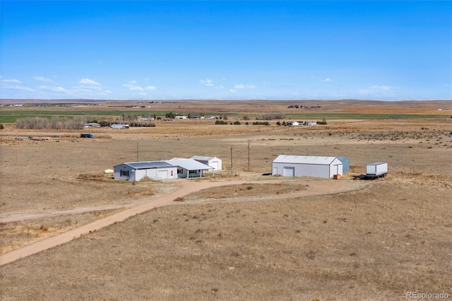 bird's eye view with a rural view