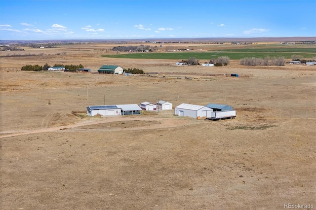 aerial view with a rural view