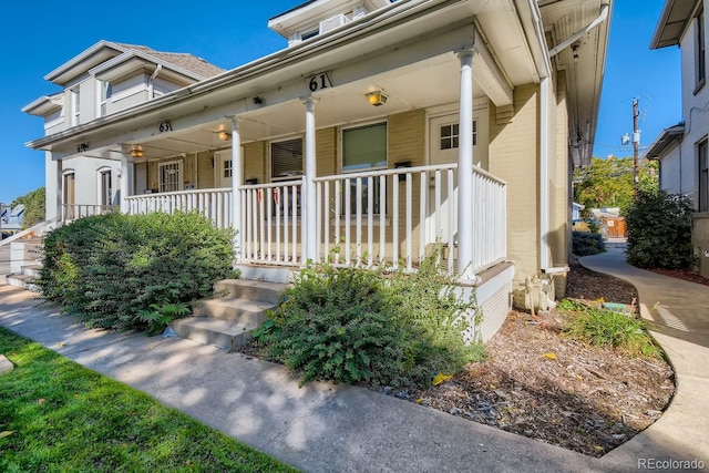 view of front of home featuring covered porch