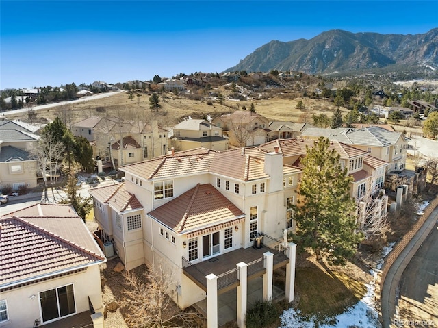 aerial view featuring a mountain view