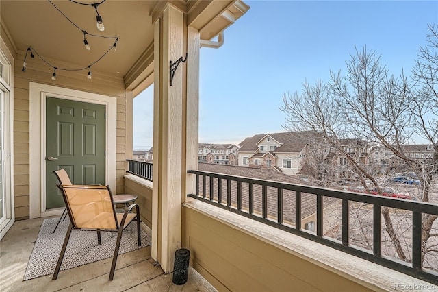 balcony with a residential view