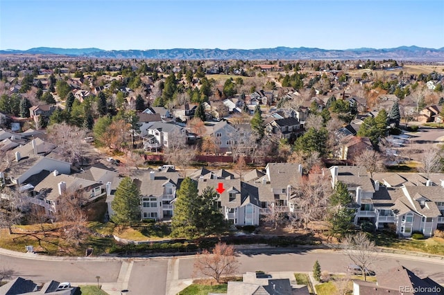 aerial view with a mountain view