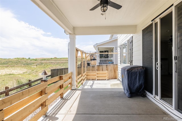 5840 Longs Peak St, Brighton, CO 80601 - view of patio with area for grilling and a ceiling fan