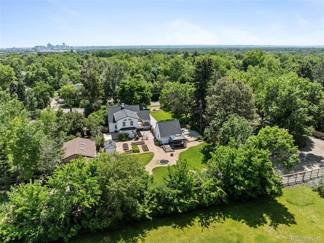 1033 Estes St, Lakewood, CO 80215 - view from above of property with a heavily wooded area
