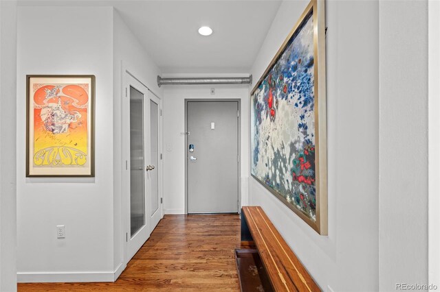 1050 Cherokee St Unit 403, Denver, CO 80204 - hall with wood finished floors and recessed lighting