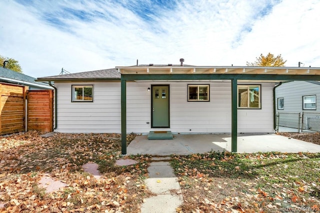 rear view of property with a patio area