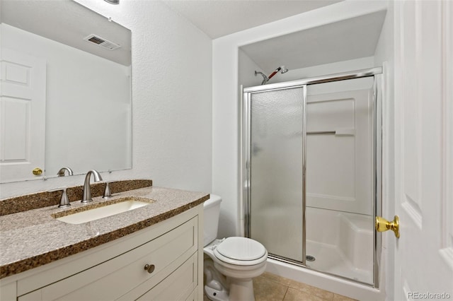 8829 S Dudley St, Littleton, CO 80128 - bathroom with a stall shower, vanity, and tile patterned floors