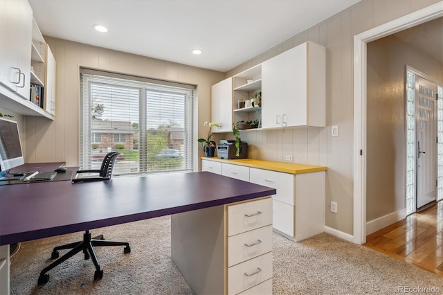6062 S Emporia Cir, Englewood, CO 80111 - home office with recessed lighting, baseboards, and light carpet