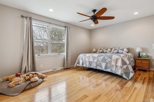 6062 S Emporia Cir, Englewood, CO 80111 - bedroom with recessed lighting, baseboards, light wood-type flooring, and visible vents
