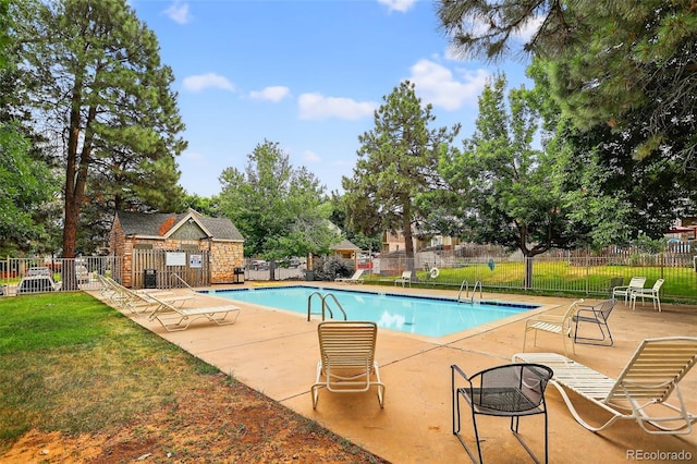 8108 S Fillmore Cir, Centennial, CO 80122 - community pool featuring a patio area