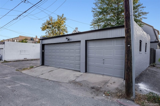 view of garage