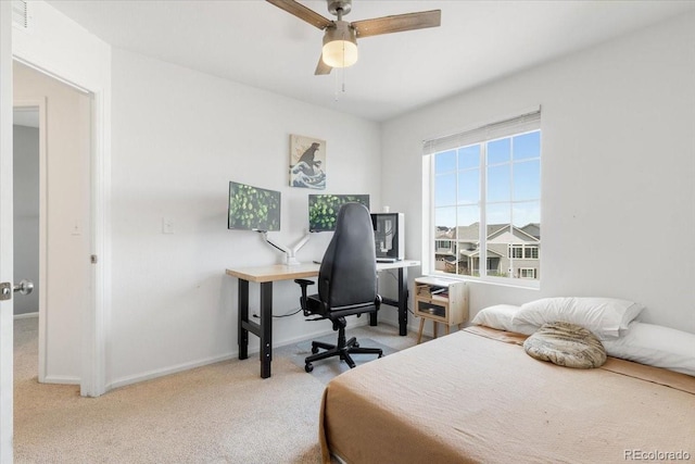 239 S Old Hammer St, Aurora, CO 80018 - bedroom featuring carpet flooring, a ceiling fan, and an office area