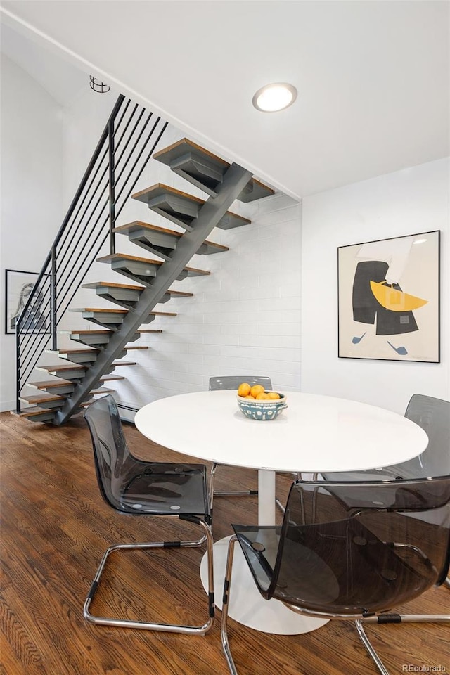 505 Detroit St, Denver, CO 80206 - dining space with wood finished floors and stairway