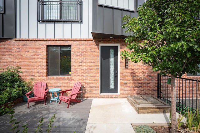 view of patio featuring fence