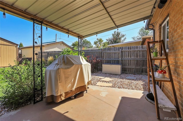 view of patio featuring area for grilling