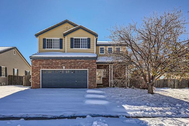 view of front property featuring a garage