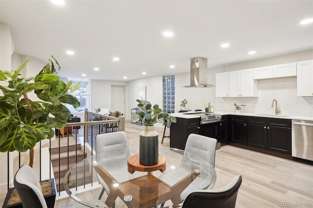 2121 W 33rd Ave, Denver, CO 80211 - dining area with recessed lighting and light wood-style floors
