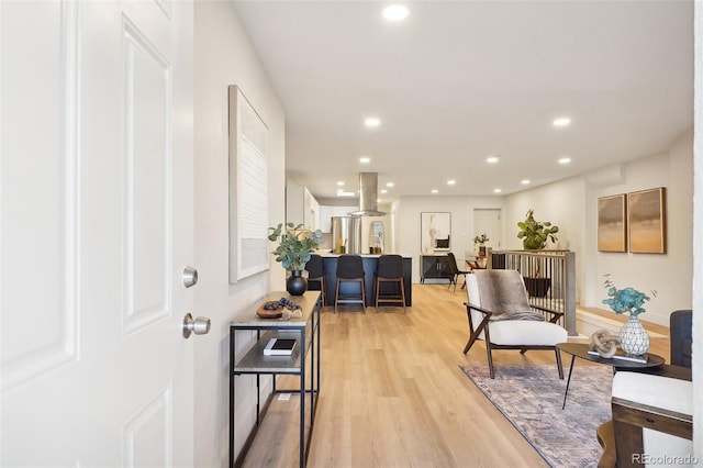 2121 W 33rd Ave, Denver, CO 80211 - entrance foyer with light wood finished floors and recessed lighting