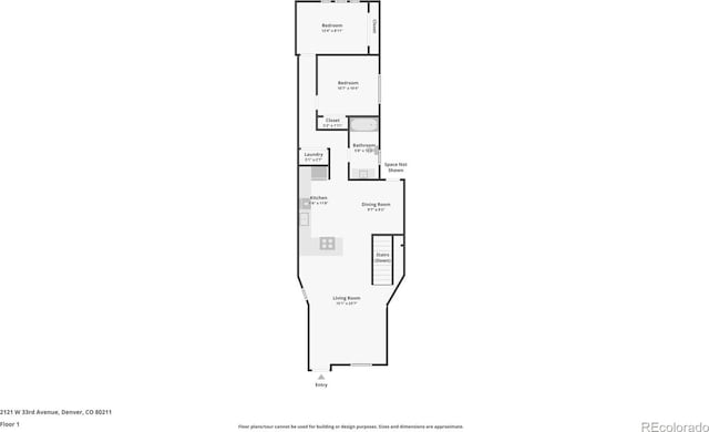 2121 W 33rd Ave, Denver, CO 80211 - view of property floor plan