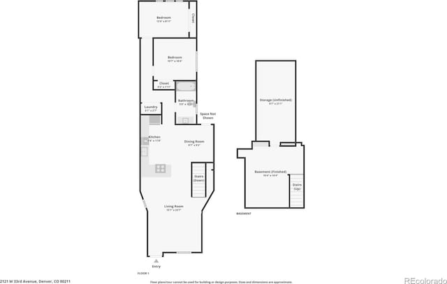 2121 W 33rd Ave, Denver, CO 80211 - view of room layout