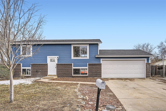 split foyer home with a garage