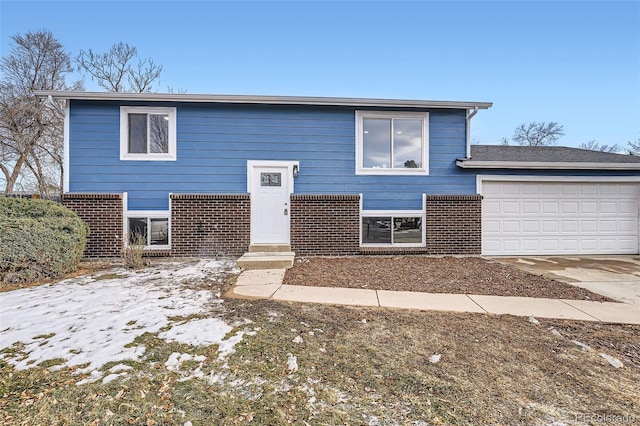 bi-level home with a garage