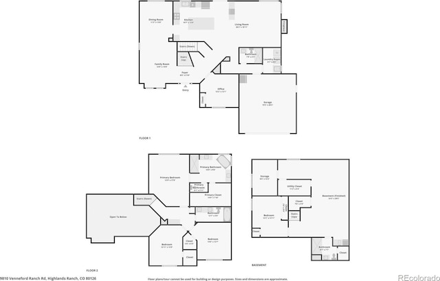 9810 Venneford Ranch Rd, Highlands Ranch, CO 80126 - view of floor plan / room layout