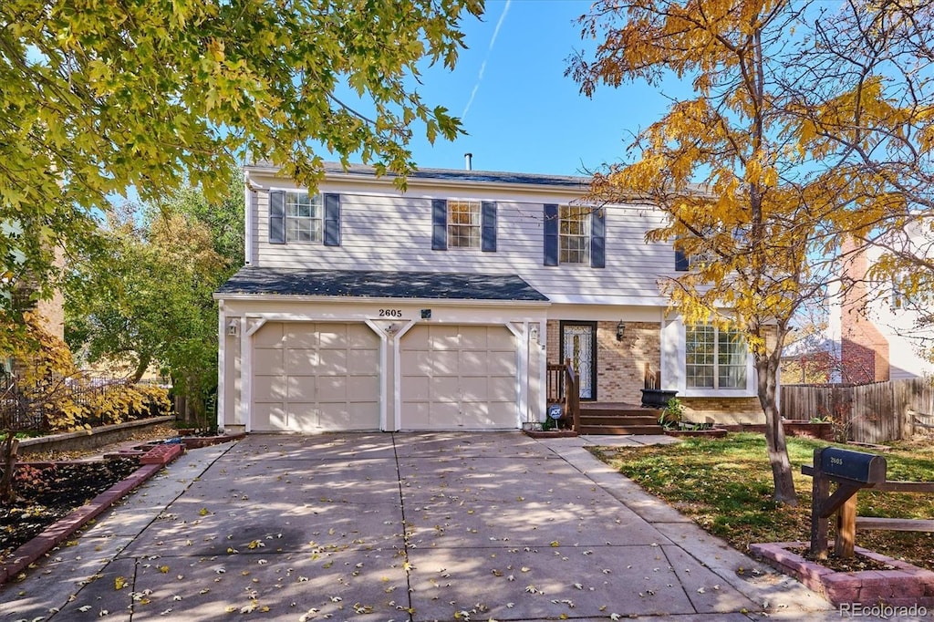 view of property with a garage