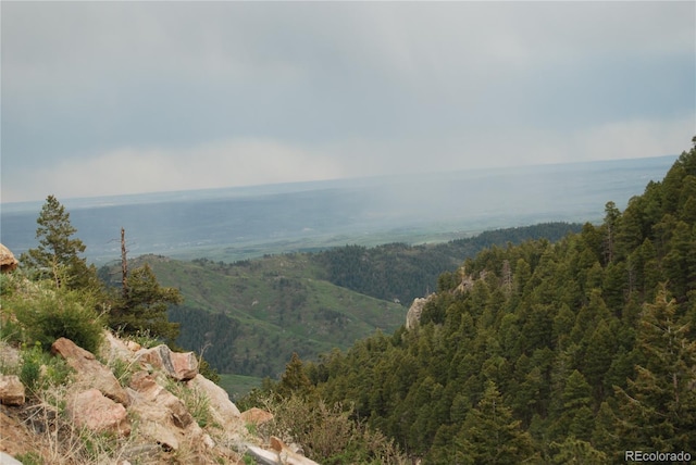 view of mountain feature featuring a water view