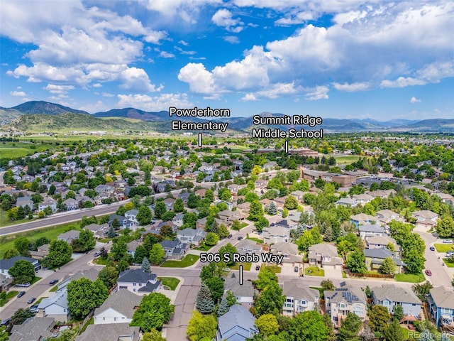 6506 S Robb Way, Littleton, CO 80127 - aerial view of residential area featuring mountains