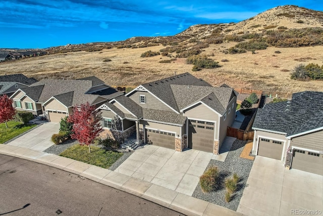 aerial view featuring a mountain view