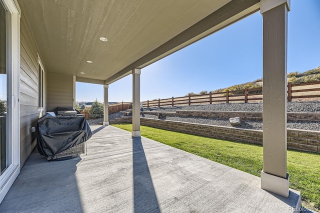 view of patio featuring area for grilling