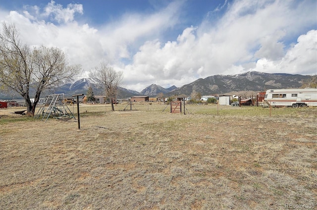 28453 County Road 337, Buena Vista, CO 81211 - view of yard with a mountain view and a playground