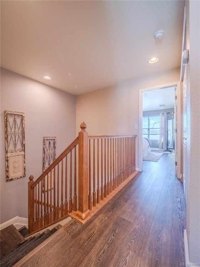 hall featuring dark hardwood / wood-style floors