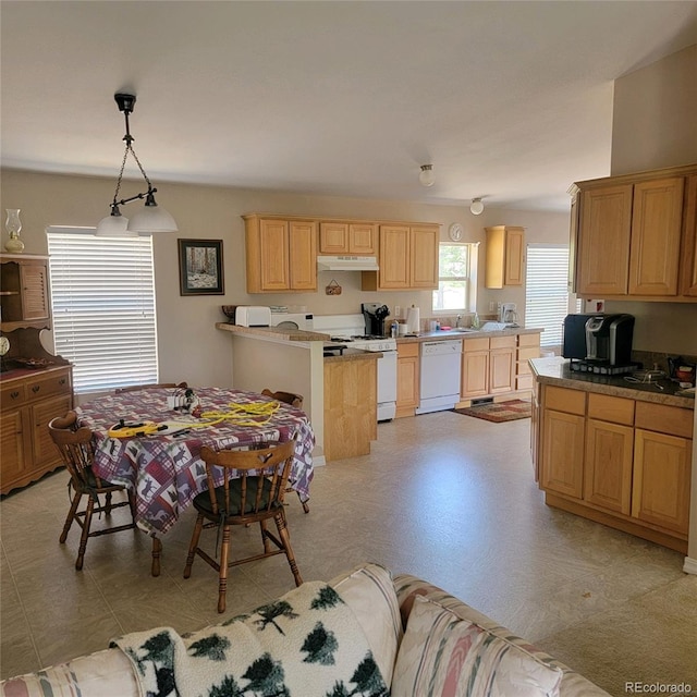 view of tiled dining space