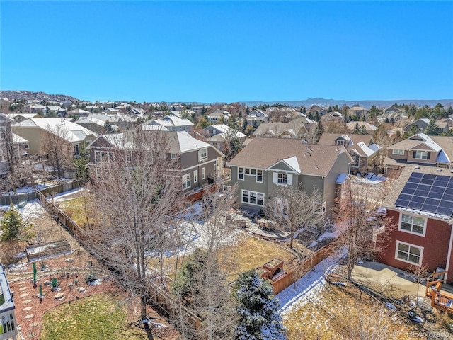 bird's eye view featuring a residential view