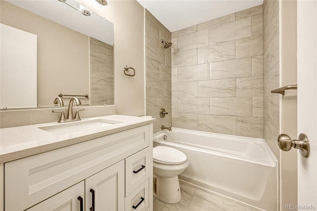 6885 E Arizona Ave Unit D, Denver, CO 80224 - bathroom featuring toilet, vanity, and shower / bath combination