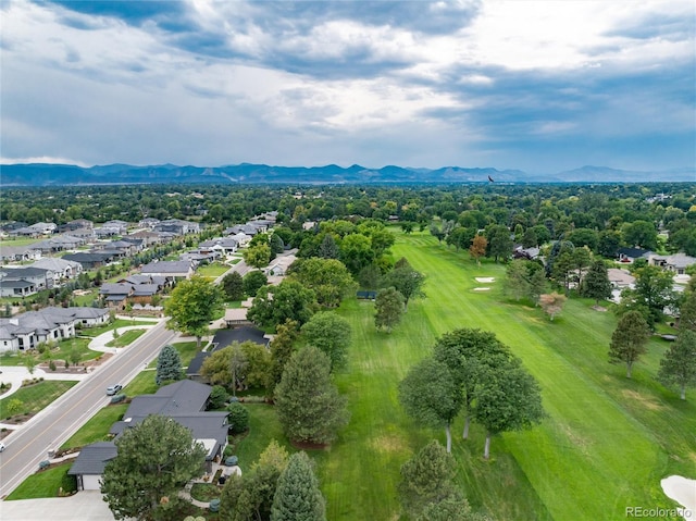 aerial view with a mountain view