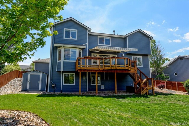 879 Quintana Ln, Erie, CO 80516 - rear view of property with a deck and stairs