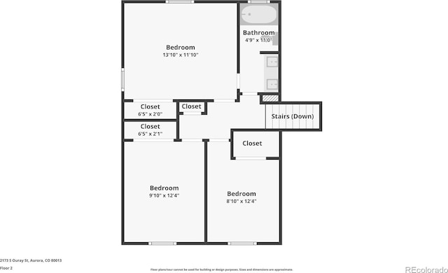 2173 S Ouray St, Aurora, CO 80013 - view of floor plan / room layout