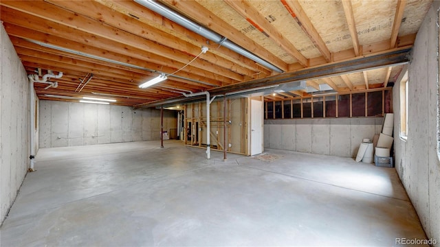view of unfinished below grade area