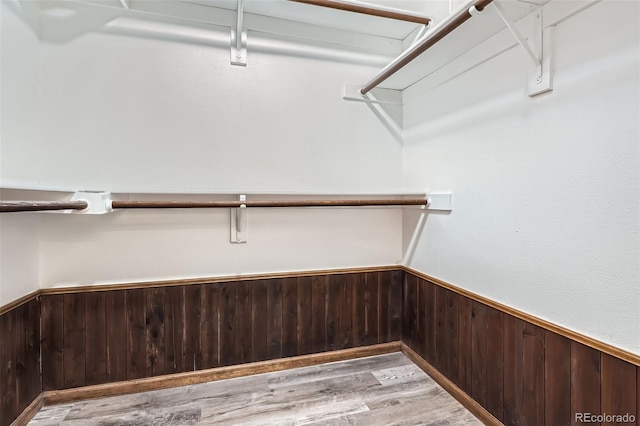 spacious closet with light wood finished floors