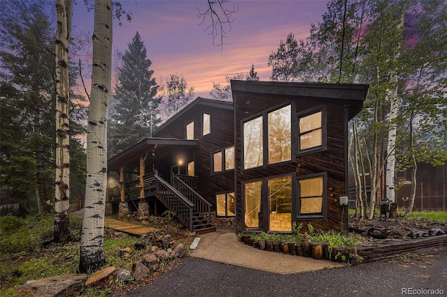 10419 Christopher Dr, Conifer, CO 80433 - view of front facade with stairs